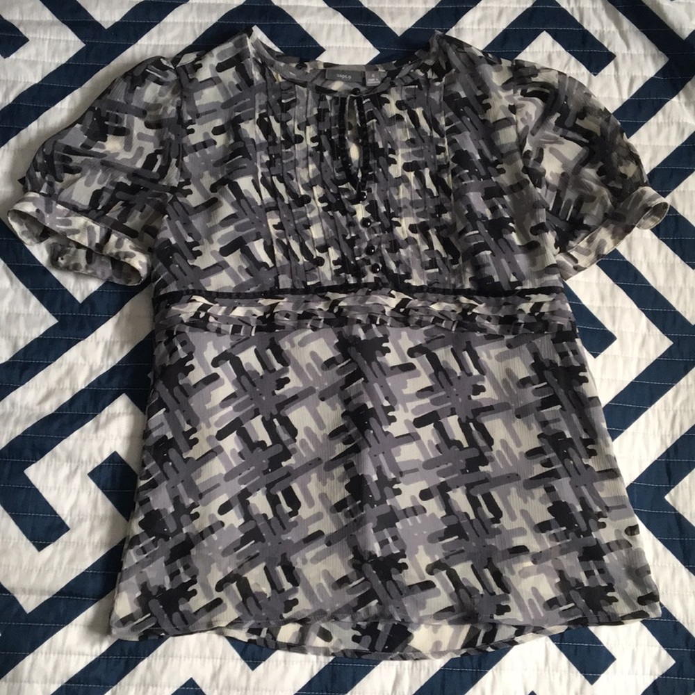 Grayscale Patterned Blouse